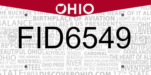 FID6549 Ohio License Plate