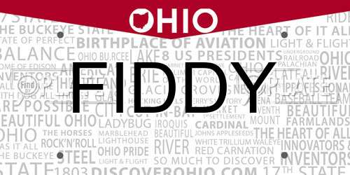 FIDDY Ohio License Plate