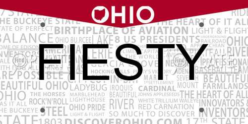 FIESTY Ohio License Plate