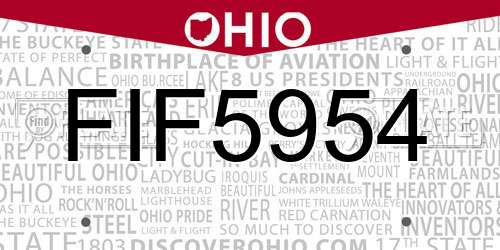 FIF5954 Ohio License Plate