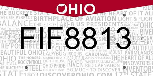FIF8813 Ohio License Plate