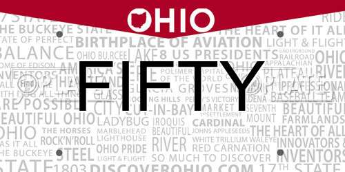 FIFTY Ohio License Plate