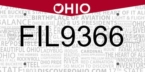 FIL9366 Ohio License Plate