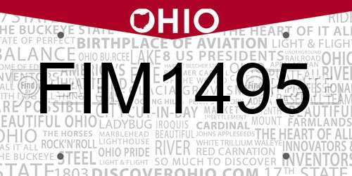 FIM1495 Ohio License Plate