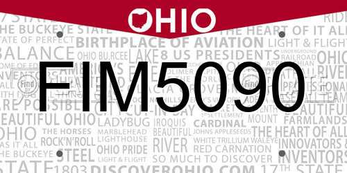 FIM5090 Ohio License Plate