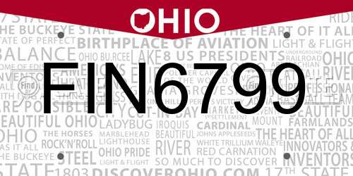 FIN6799 Ohio License Plate