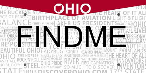 FINDME Ohio License Plate