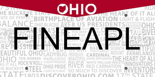 FINEAPL Ohio License Plate