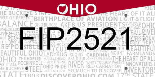 FIP2521 Ohio License Plate