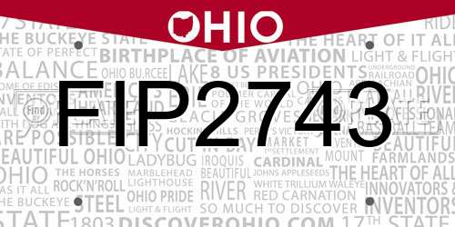 FIP2743 Ohio License Plate