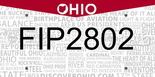 FIP2802 Ohio License Plate
