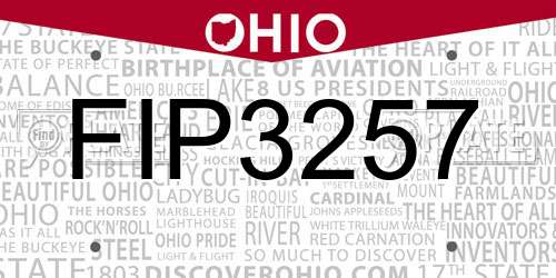 FIP3257 Ohio License Plate