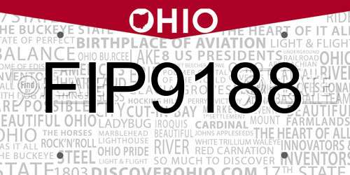 FIP9188 Ohio License Plate