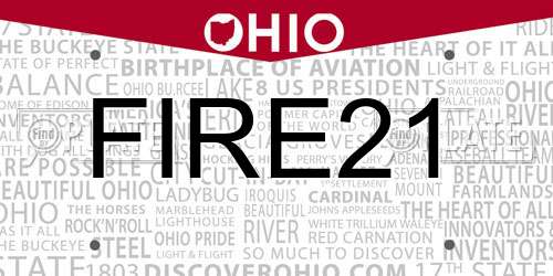 FIRE21 Ohio License Plate