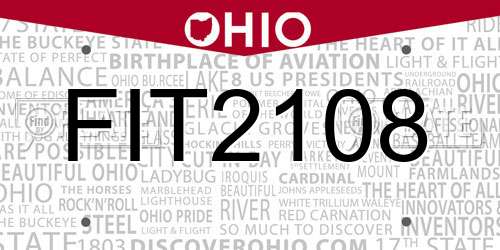 FIT2108 Ohio License Plate
