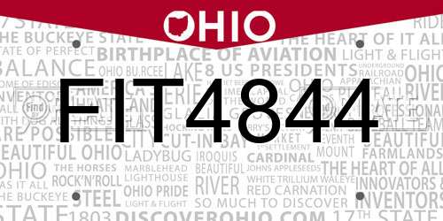 FIT4844 Ohio License Plate