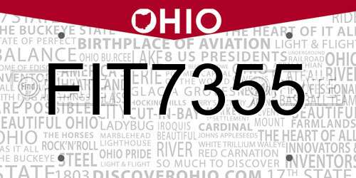 FIT7355 Ohio License Plate