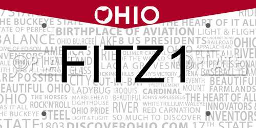 FITZ1 Ohio License Plate