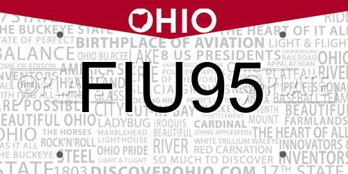 FIU95 Ohio License Plate