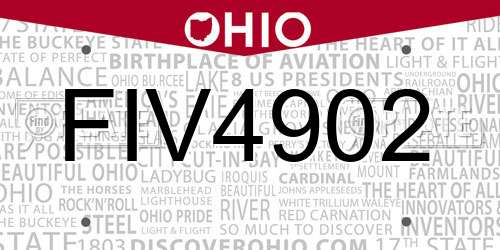FIV4902 Ohio License Plate