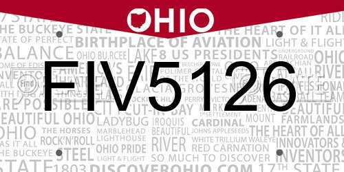 FIV5126 Ohio License Plate