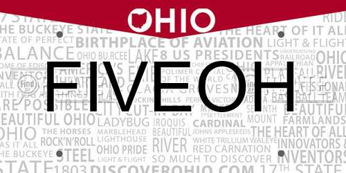 FIVEOH Ohio License Plate