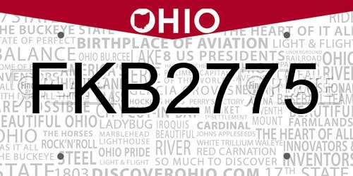 FKB2775 Ohio License Plate