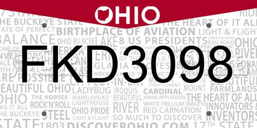 FKD3098 Ohio License Plate
