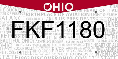 FKF1180 Ohio License Plate