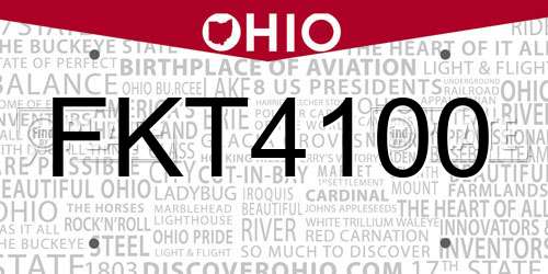 FKT4100 Ohio License Plate
