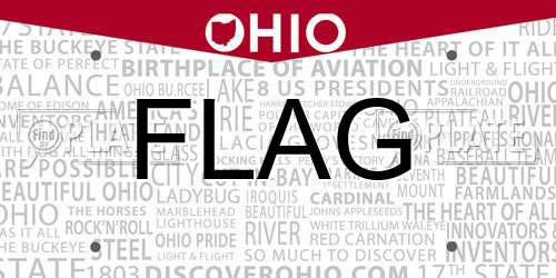 FLAG Ohio License Plate