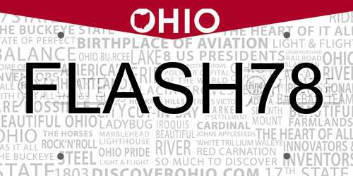 FLASH78 Ohio License Plate
