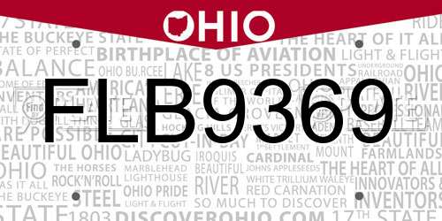 FLB9369 Ohio License Plate