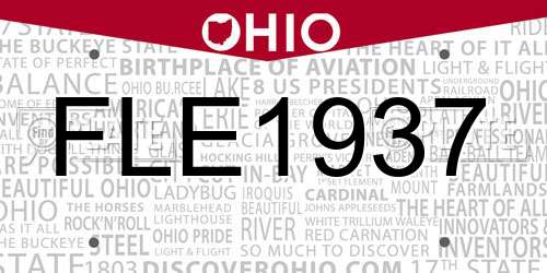 FLE1937 Ohio License Plate