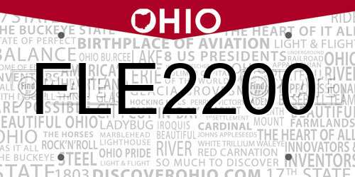 FLE2200 Ohio License Plate