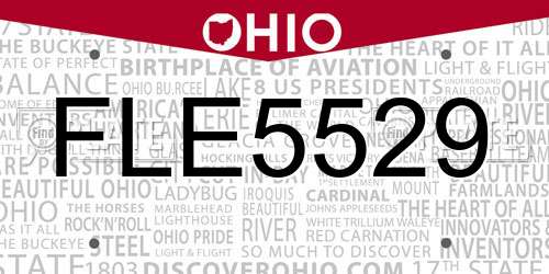 FLE5529 Ohio License Plate