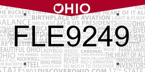 FLE9249 Ohio License Plate