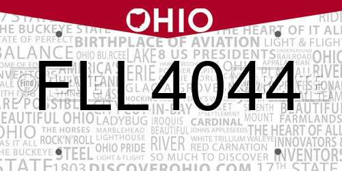 FLL4044 Ohio License Plate