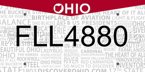 FLL4880 Ohio License Plate