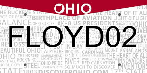 FLOYD02 Ohio License Plate