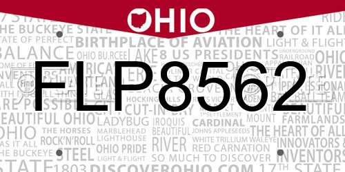FLP8562 Ohio License Plate