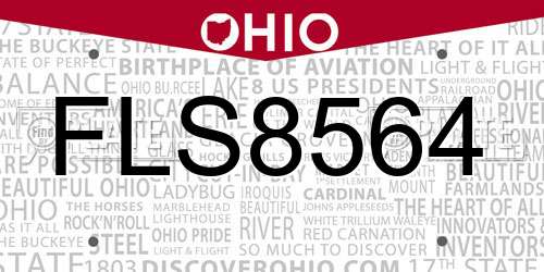 FLS8564 Ohio License Plate