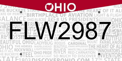 FLW2987 Ohio License Plate