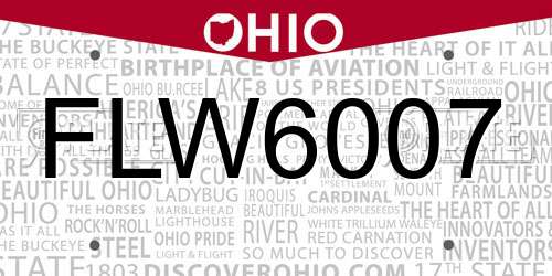 FLW6007 Ohio License Plate