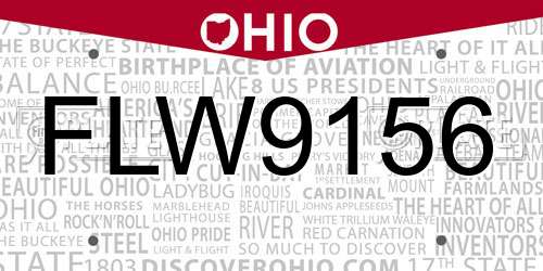 FLW9156 Ohio License Plate