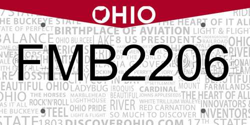FMB2206 Ohio License Plate
