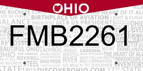 FMB2261 Ohio License Plate