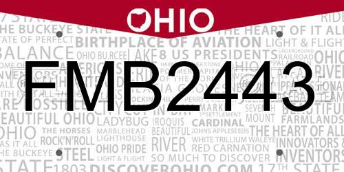 FMB2443 Ohio License Plate