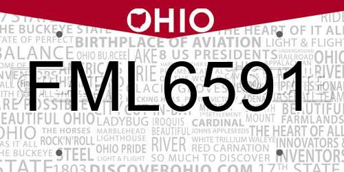 FML6591 Ohio License Plate