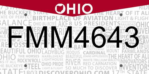 FMM4643 Ohio License Plate